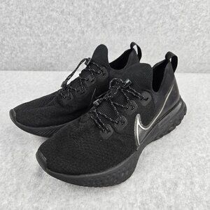 Nike React Infinity Flyknit By You Mens Size 13 Triple Black Running Sneakers